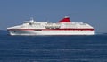 Cruiser sailing in the Ionian sea