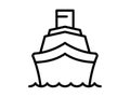 Cruiser ship single isolated icon with outline style