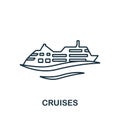 Cruises icon. Line simple Travel icon for templates, web design and infographics