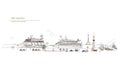 Cruises ships in the port, city collection, Travel