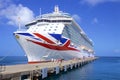 Cruiseship in Cruiseport in St Georges, Grenada , Caribbean Royalty Free Stock Photo