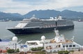 Cruiseship leaving harbor Royalty Free Stock Photo