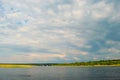 River against an overcast sky