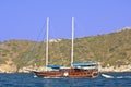 Cruising boat on Mediterranean, Royalty Free Stock Photo