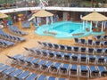 Cruising the Caribbean of the Carnival Magic cruise ship - 11/29/17 - Deck chairs and pool area on the Carnival Magic