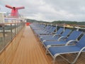 Cruising the Caribbean of the Carnival Magic cruise ship - 11/29/17 - Deck chairs and pool area on the Carnival Magic