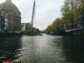 Cruising the grand canal of Amsterdam
