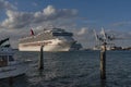 Cruising holidays, a cruise ship departing Port cameral, Florida, USA.