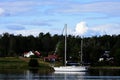 Sailboat at anchor. Norway.