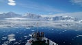 Cruising through the Neumayer channel full of Icebergs in Antarctica. Royalty Free Stock Photo