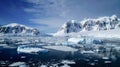 Cruising through the Neumayer channel full of Icebergs in Antarctica. Royalty Free Stock Photo