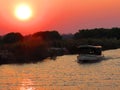 Cruize in Zambezi River - Victoria Falls - Zambia and Zimbabwe Royalty Free Stock Photo