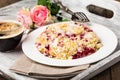 Crumble cake with red currants Royalty Free Stock Photo