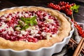 Crumble pie with red currants Royalty Free Stock Photo