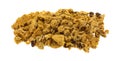 Crumbled oatmeal raisin cookies on white background Royalty Free Stock Photo