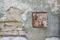 Crumbled off stucco concrete brick wall wallpaper background backdrop Royalty Free Stock Photo