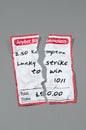 Crumbled and torn betting slip with path Royalty Free Stock Photo