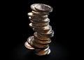 Crumbling Bitcoin Coin Stack Royalty Free Stock Photo