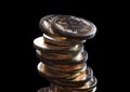 Crumbling Bitcoin Coin Stack Royalty Free Stock Photo