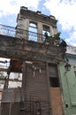 Crumbling building in havana cuba Royalty Free Stock Photo