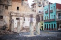 Crumbling Building Site in Havana, Cuba Royalty Free Stock Photo