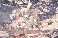 Crumbling cement. Old ruined wall. Dirty bricks Royalty Free Stock Photo