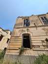 evocative image of the ruins of Poggioreale nel Belice in Sicily, today a ghost town destroyed by the 1968 earthquake Royalty Free Stock Photo
