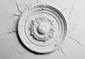 With crumbling plaster on the ceiling, baroque stucco elements are added - rosettes, volutes, floral ornaments. Royalty Free Stock Photo