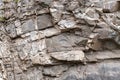 Crumbling rock cliff in the Fraser River Valley, British Columbia, Canada Royalty Free Stock Photo