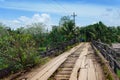 Crumbling tropical bridge