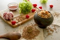 Crumbly buckwheat with butter, food healthy Royalty Free Stock Photo