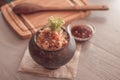 Crumbly buckwheat with butter, food healthy Royalty Free Stock Photo