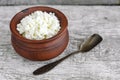 Crumbly homemade cottage cheese