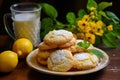 Crumbly Lemon cheese cookies. Generate Ai