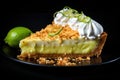 Crumbly Lime pie slice. Generate Ai