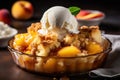 Crumbly Peach cobbler. Generate Ai