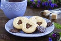 Crumbly shortbread with chocolate