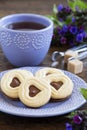 Crumbly shortbread with chocolate