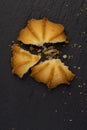 Crumbly shortbread cookies on the table