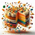 109 76 Crumbs flying clipping path on sapin sapin close up isoa