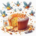116 76 Crumbs flying clipping path on sapin sapin close up isoa