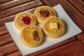 Crumpet Gluten free with butter and Jam