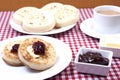 Crumpets and jam Royalty Free Stock Photo