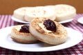 Crumpets and jam Royalty Free Stock Photo