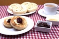 Crumpets and jam Royalty Free Stock Photo