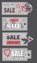 Crumple christmas labels with sale offer Royalty Free Stock Photo