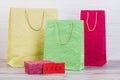 Crumple paper colorful shopping bags. Royalty Free Stock Photo