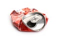 Crumpled Aluminum can isolated on white background Royalty Free Stock Photo