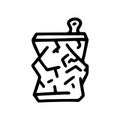 crumpled aluminum can line vector doodle simple icon
