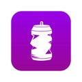 Crumpled aluminum cans icon digital purple